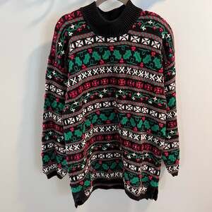 Vtg Talbots Christmas Holiday Sweater Size M